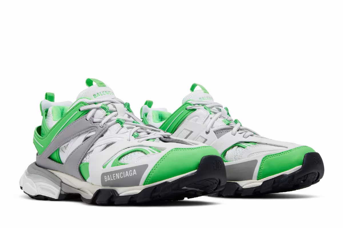 Balenciaga Track Sneaker Grey Fluo Green, view 9