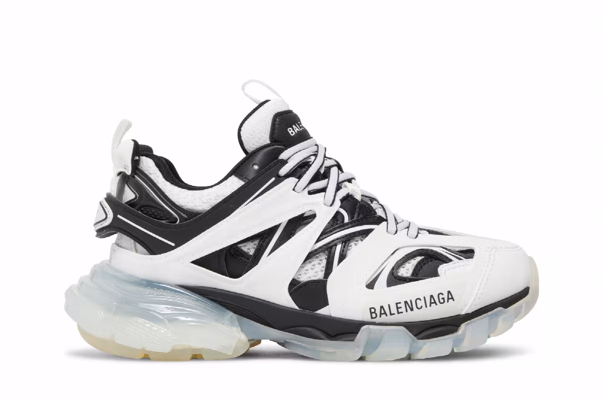 Balenciaga Women's Track Sneaker Clear Sole - White Black, view 2