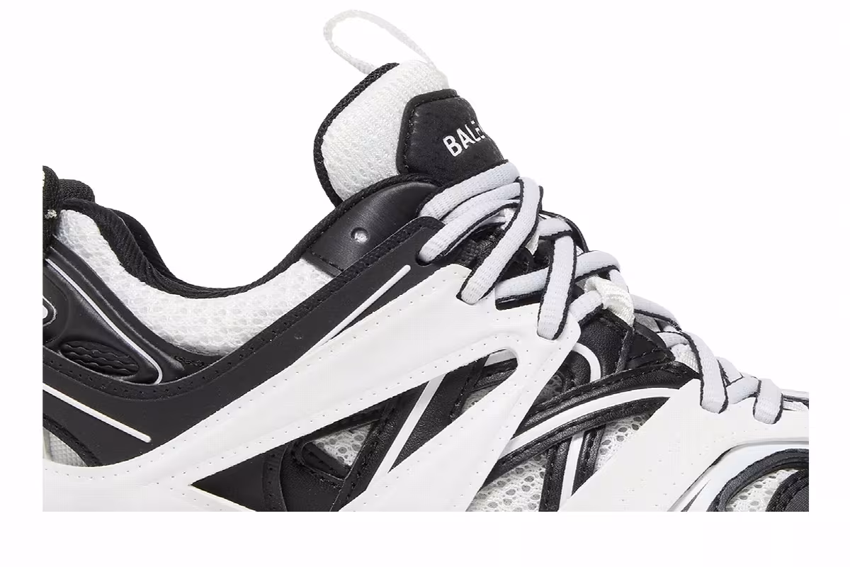 Balenciaga Women's Track Sneaker Clear Sole - White Black, view 3
