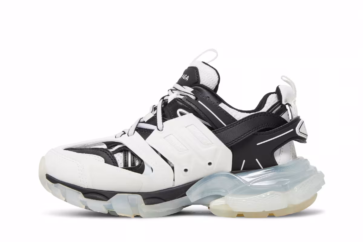 Balenciaga Women's Track Sneaker Clear Sole - White Black, view 4