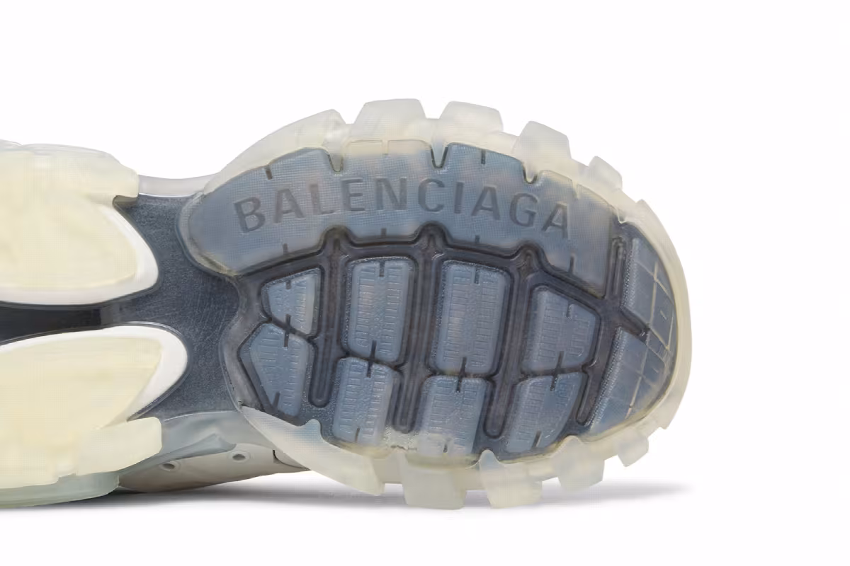 Balenciaga Women's Track Sneaker Clear Sole - White Black, view 6