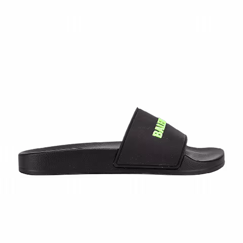 Balenciaga Wmns Pool Slides 'Black Fluo Green'