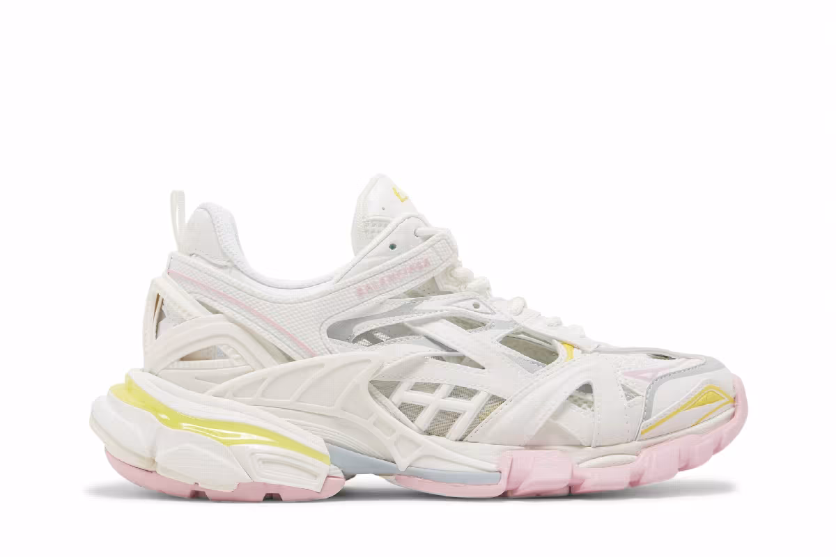 Balenciaga Women's Track.2 Sneaker White Light Yellow, view 2