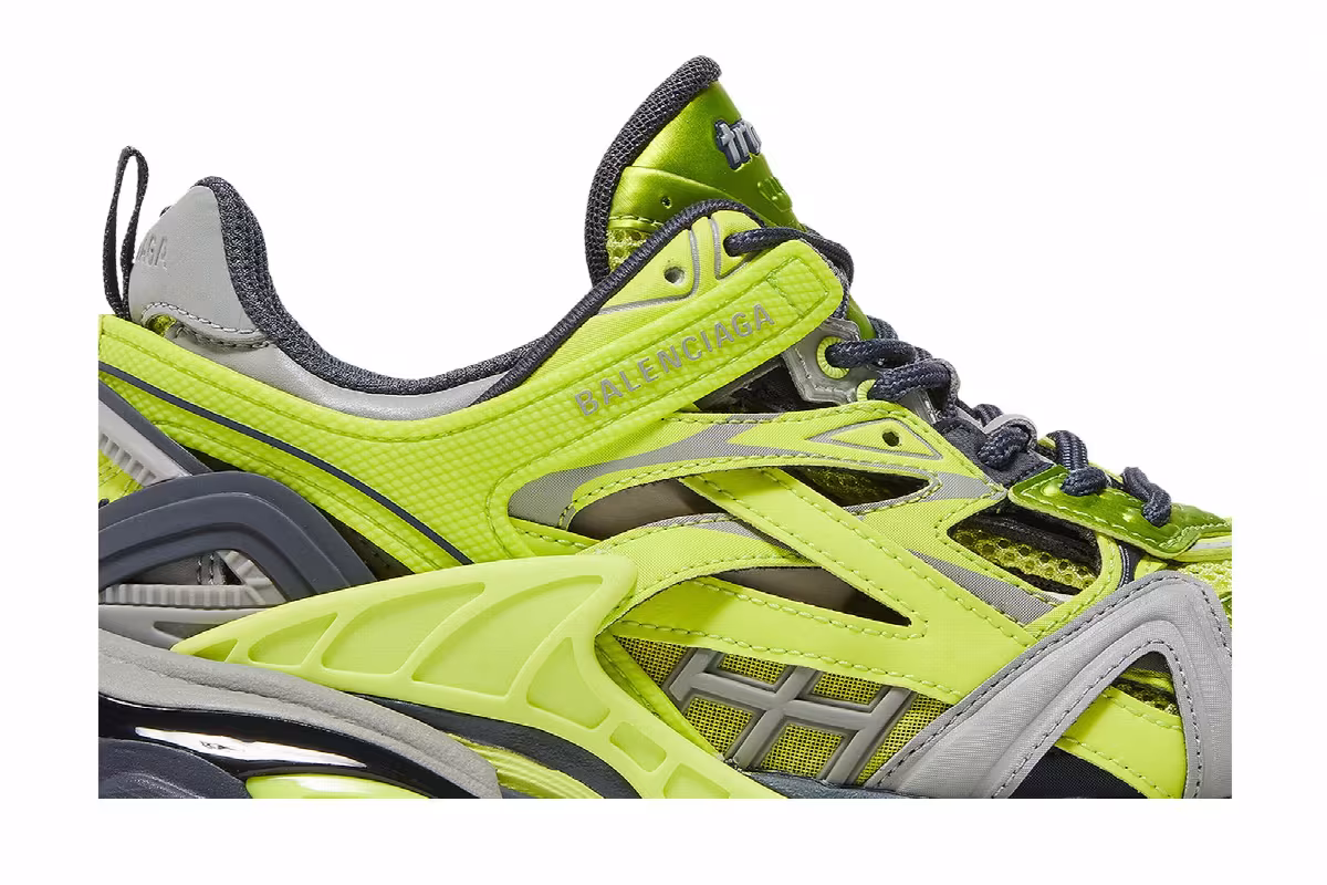 Balenciaga Women's Track.2 Sneaker Grey Neon Yellow, view 3
