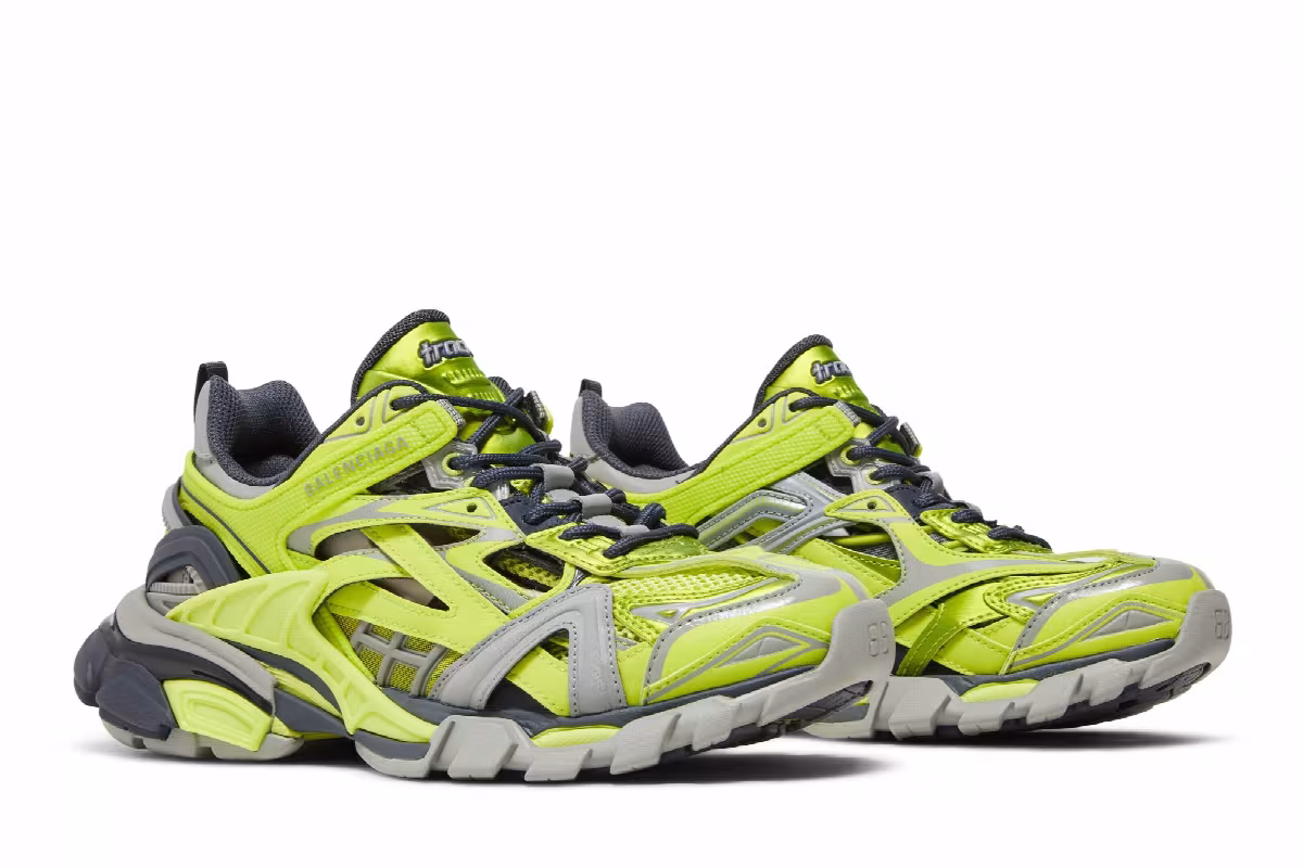 Balenciaga Women's Track.2 Sneaker Grey Neon Yellow, view 9