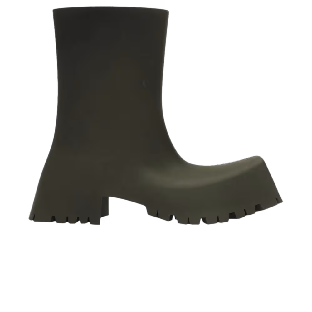 Balenciaga Trooper Rubber Boot Dark Green