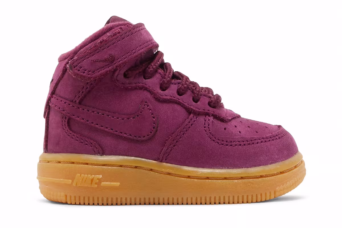 Nike Force 1 Mid WB TD Bordeaux, view 2