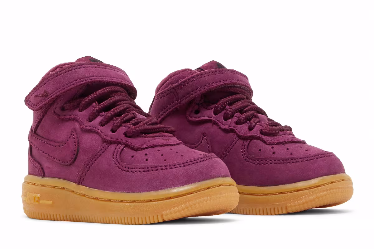 Nike Force 1 Mid WB TD Bordeaux, view 9