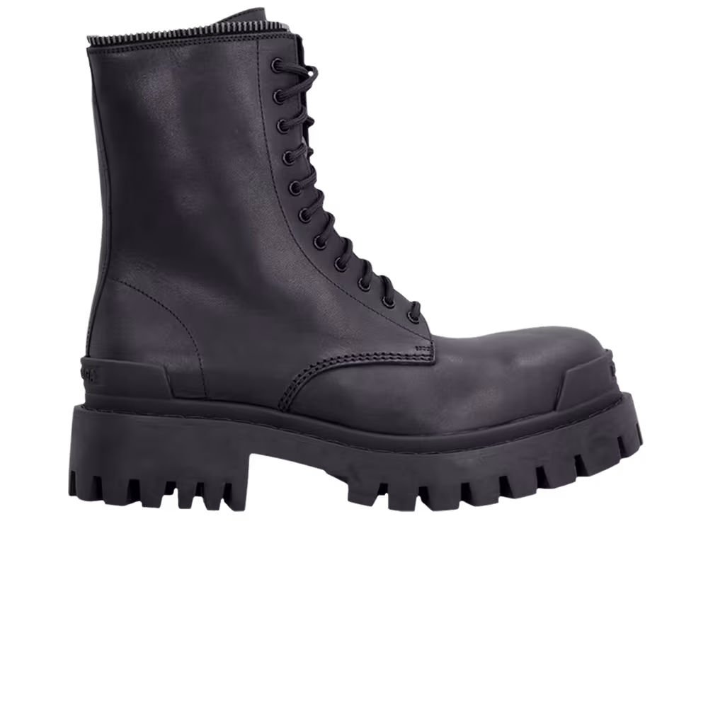 Balenciaga Women's Lace Up Combat Boot Black