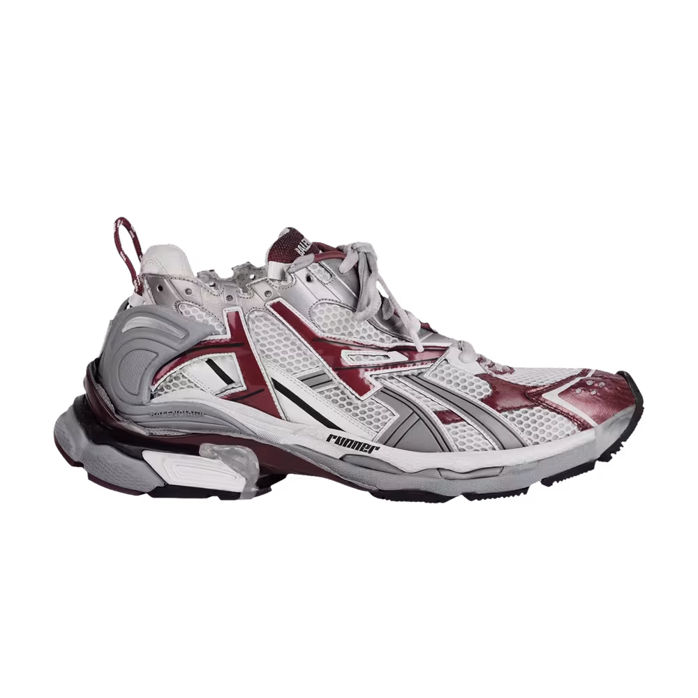 Balenciaga Women's Runner Sneaker White Burgundy