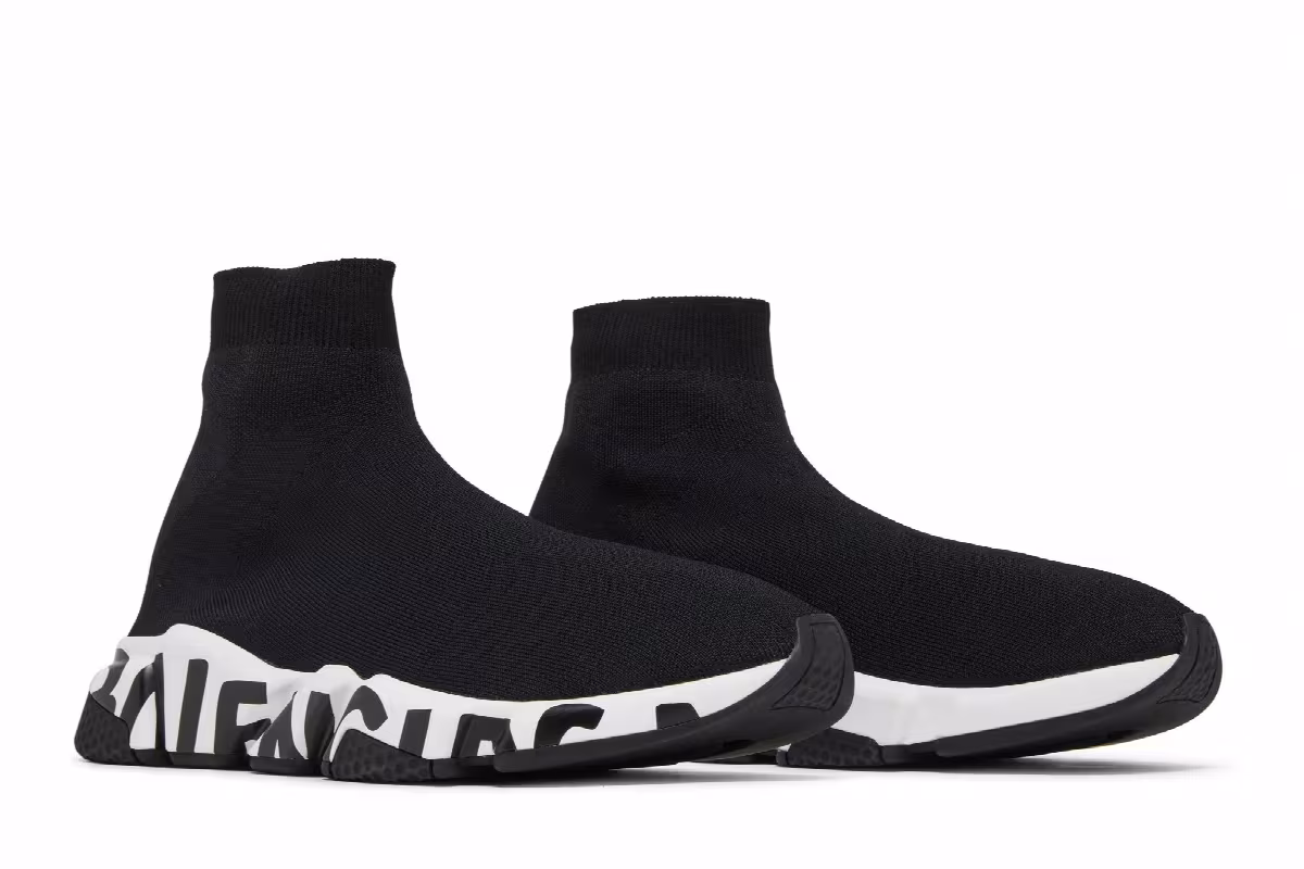 Balenciaga Speed Sneaker Midsole Graffiti - Black White, view 9