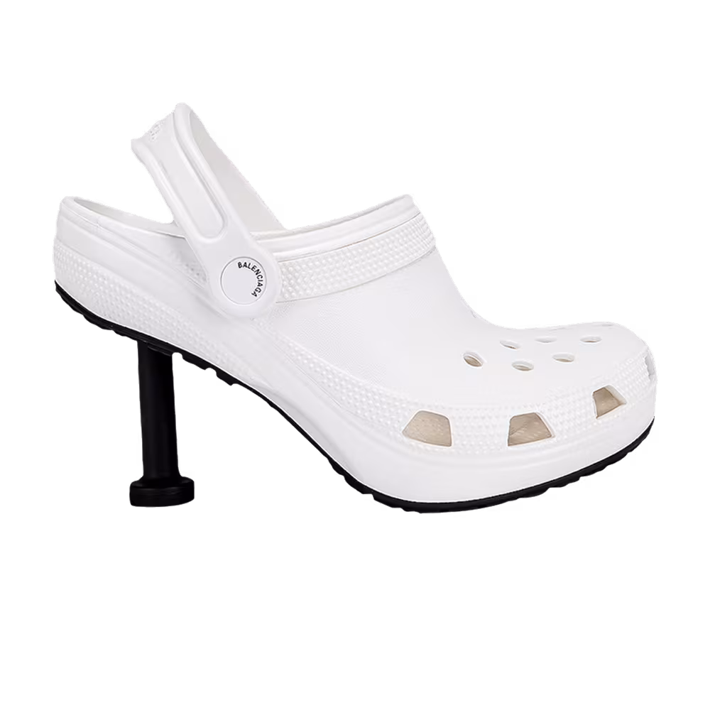 Crocs x Balenciaga Women's Logo Debossed Pumps White