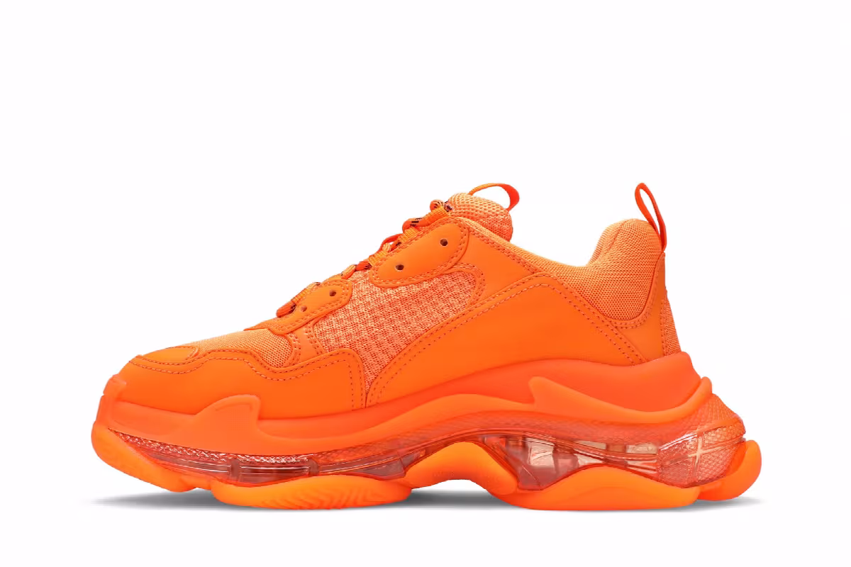 Balenciaga Triple S Sneaker Clear Sole - Orange, view 4