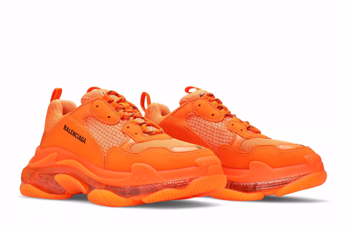 Balenciaga Triple S Sneaker Clear Sole - Orange, view 9