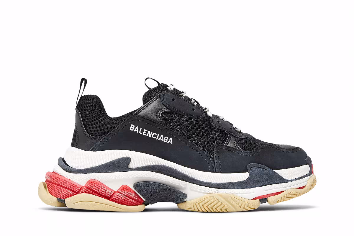Balenciaga Triple S Sneaker Black Red, view 2
