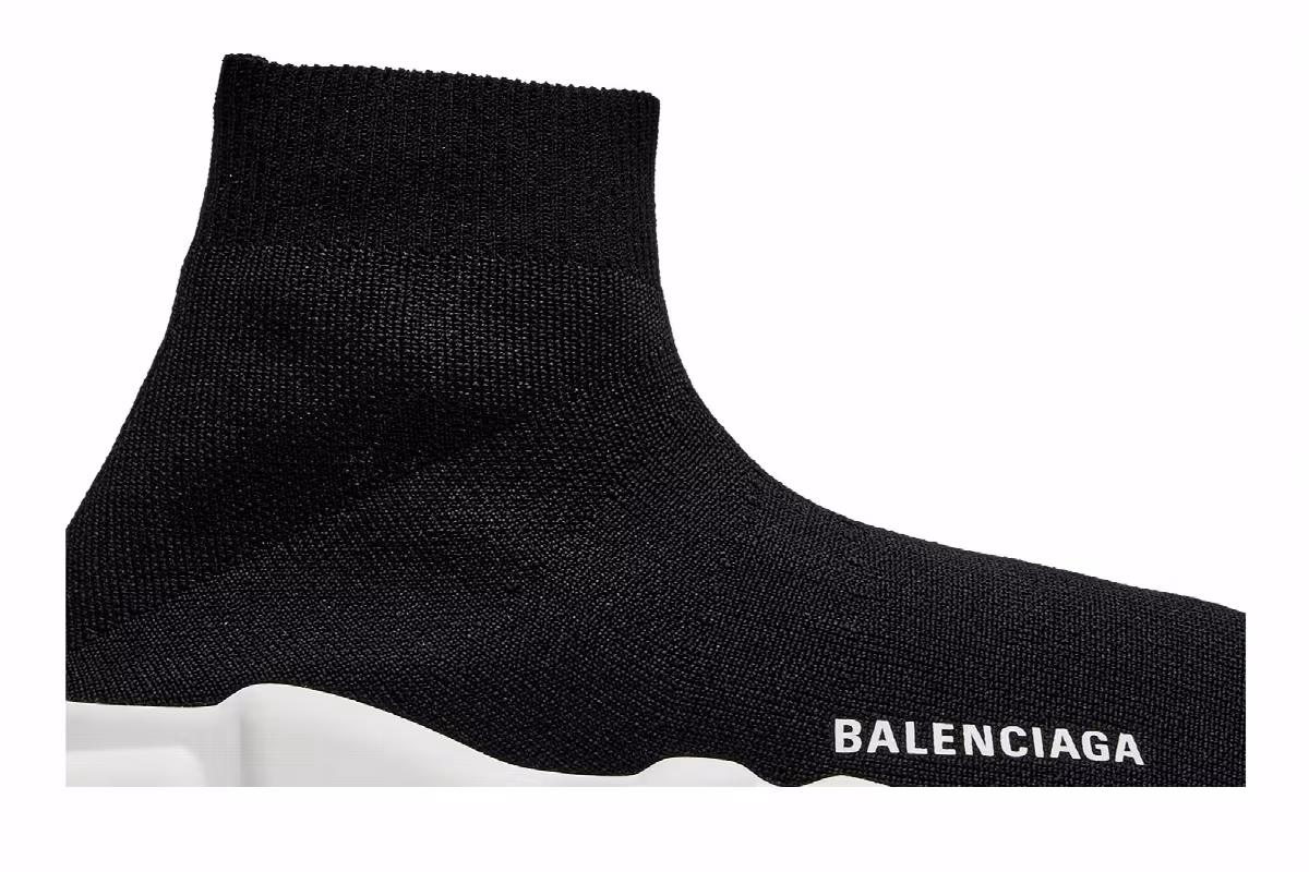 Balenciaga Women's Speed Sneaker Black White, view 3