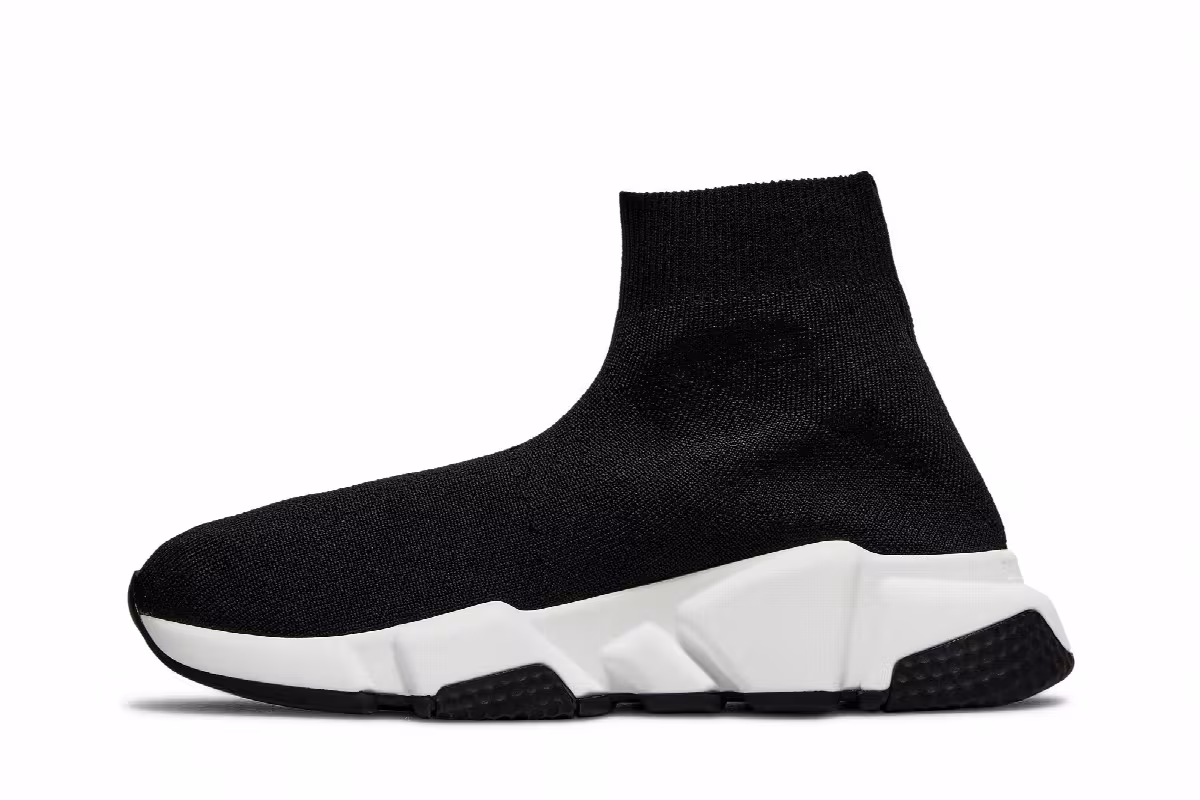 Balenciaga Women's Speed Sneaker Black White, view 4