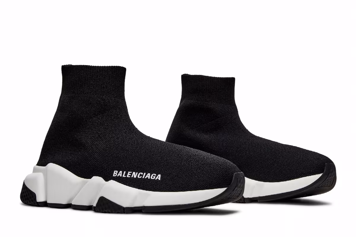 Balenciaga Women's Speed Sneaker Black White, view 9