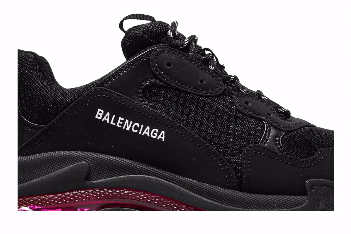 Balenciaga Triple S Sneaker Clear Sole - Black Pink Neon, view 3