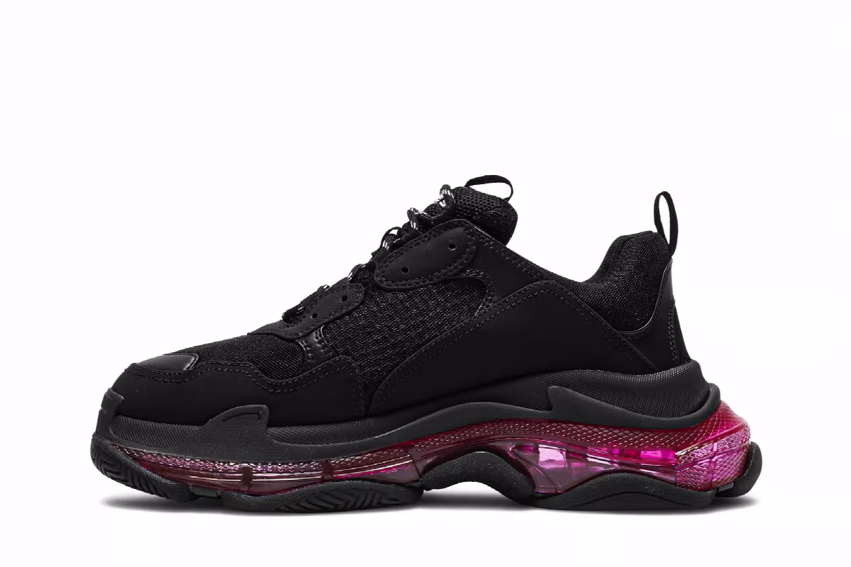 Balenciaga Triple S Sneaker Clear Sole - Black Pink Neon, view 4