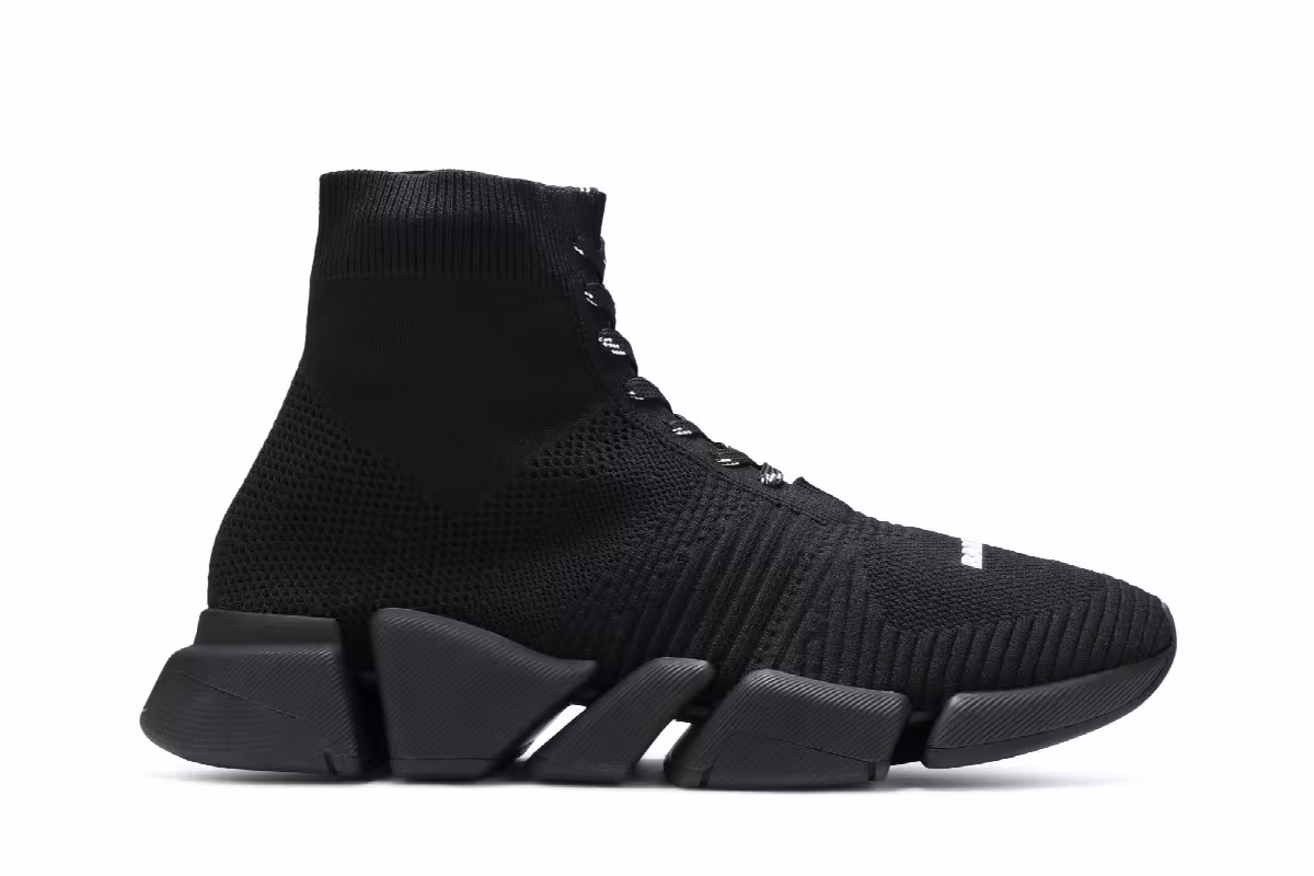 Balenciaga Speed 2.0 Lace-Up Sneaker Black, view 2