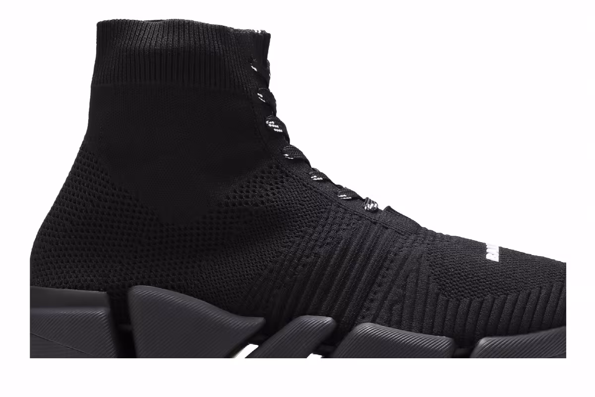 Balenciaga Speed 2.0 Lace-Up Sneaker Black, view 3