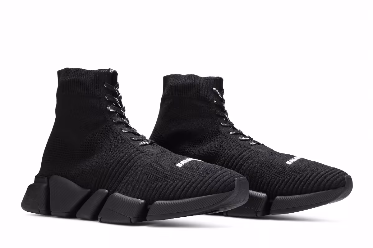 Balenciaga Speed 2.0 Lace-Up Sneaker Black, view 9
