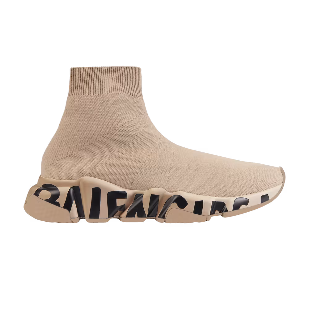 Balenciaga Women's Speed Trainer Midsole Logo - Beige