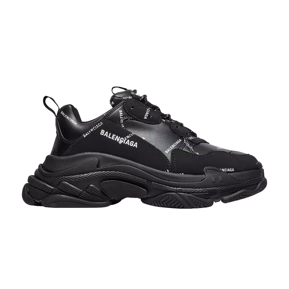 Balenciaga Triple S Sneaker Allover Logo - Black