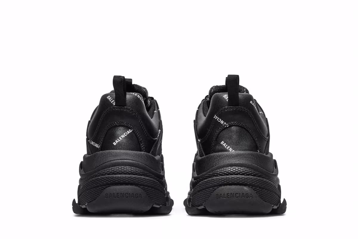 Balenciaga Triple S Sneaker Allover Logo - Black, view 7