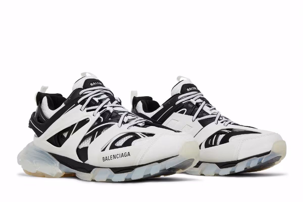 Balenciaga Track Sneaker Clear Sole - White Black, view 9