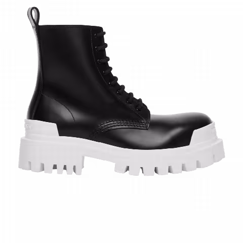 Balenciaga Strike Lace-Up Boot 'Black White'