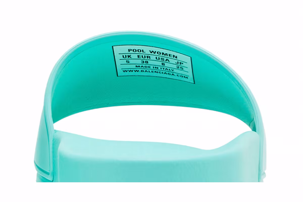 Balenciaga Women's Pool Slides Mint, view 8