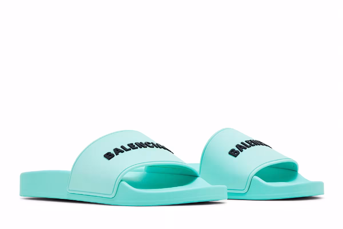 Balenciaga Women's Pool Slides Mint, view 9