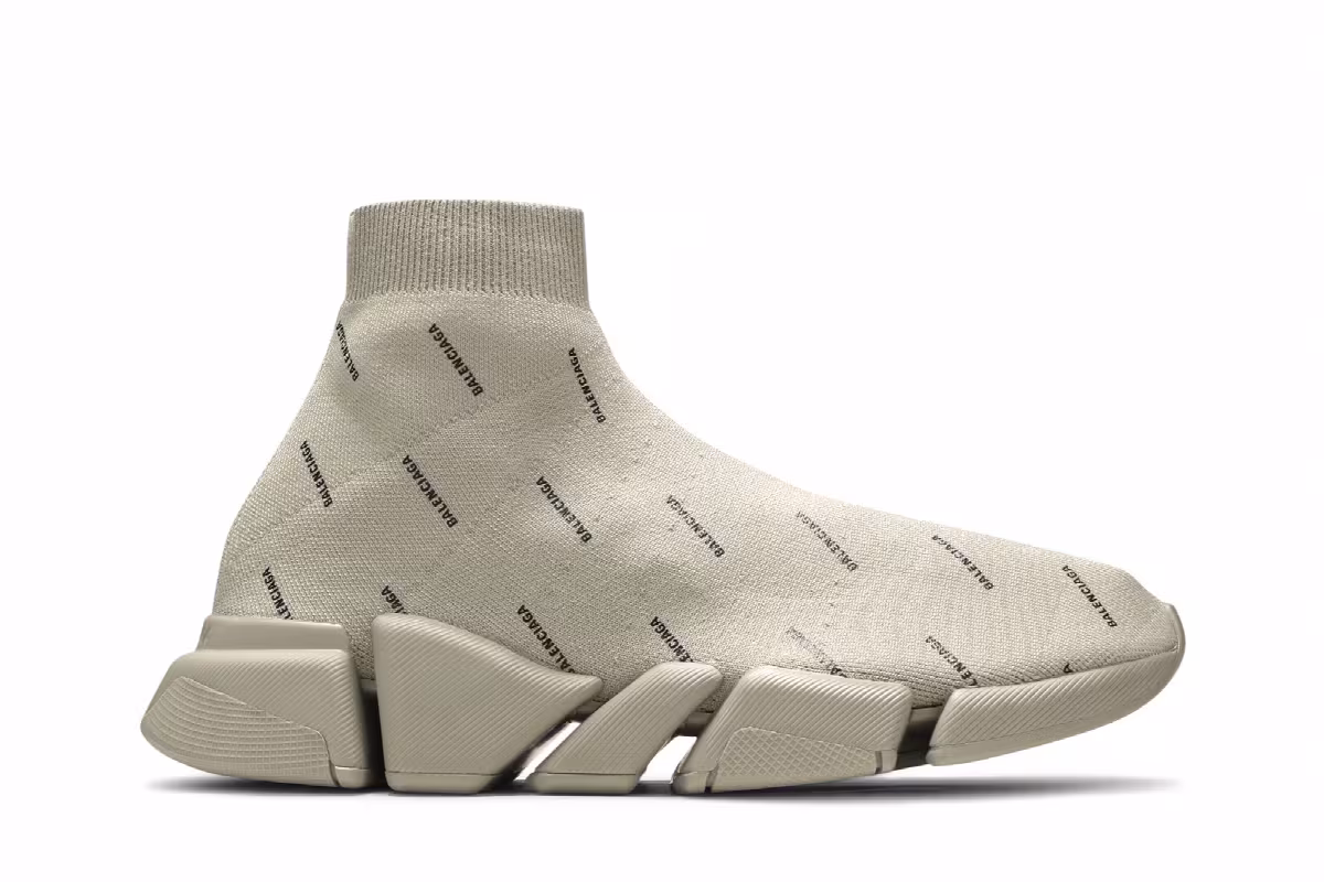 Balenciaga Speed 2.0 Sneaker Allover Logo - Sand, view 2