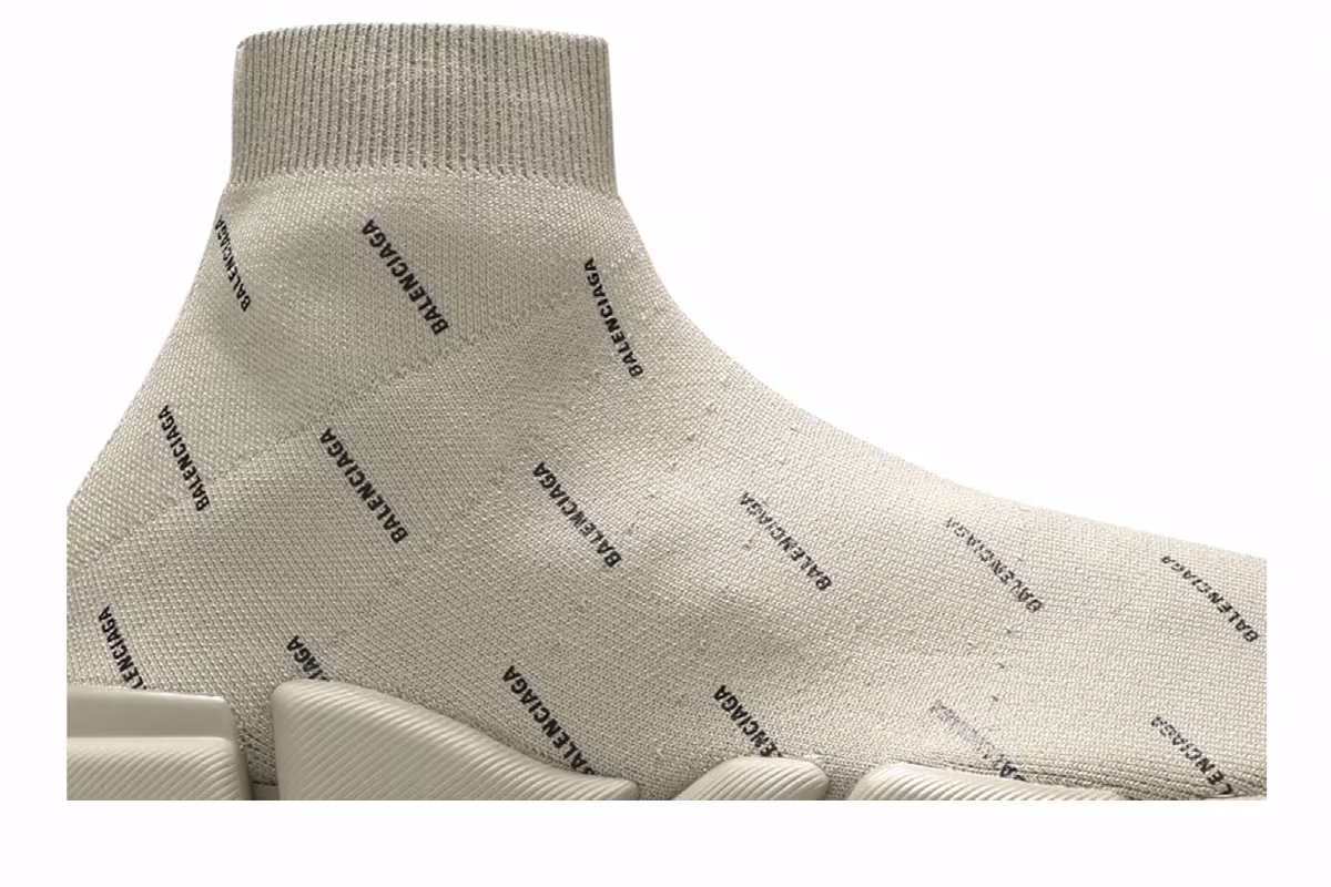 Balenciaga Speed 2.0 Sneaker Allover Logo - Sand, view 3