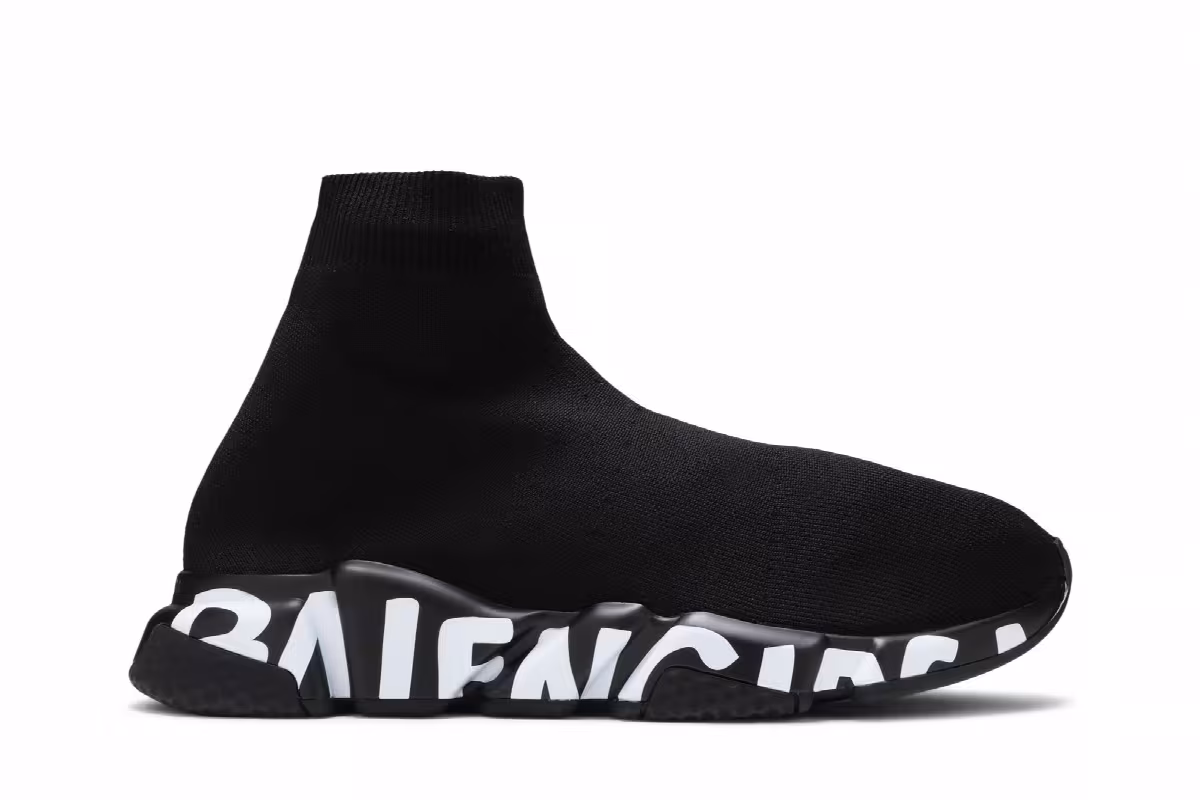 Balenciaga Speed Sneaker Midsole Graffiti - Black White, view 2