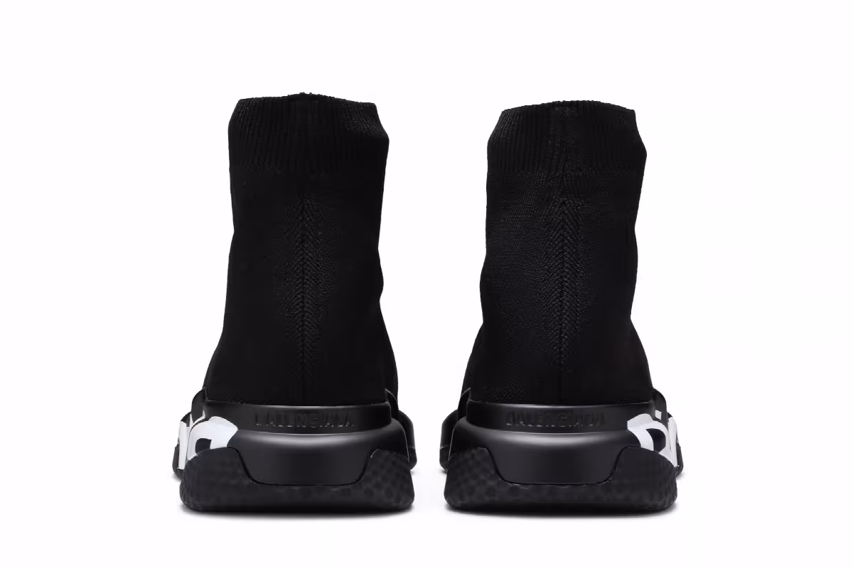 Balenciaga Speed Sneaker Midsole Graffiti - Black White, view 7