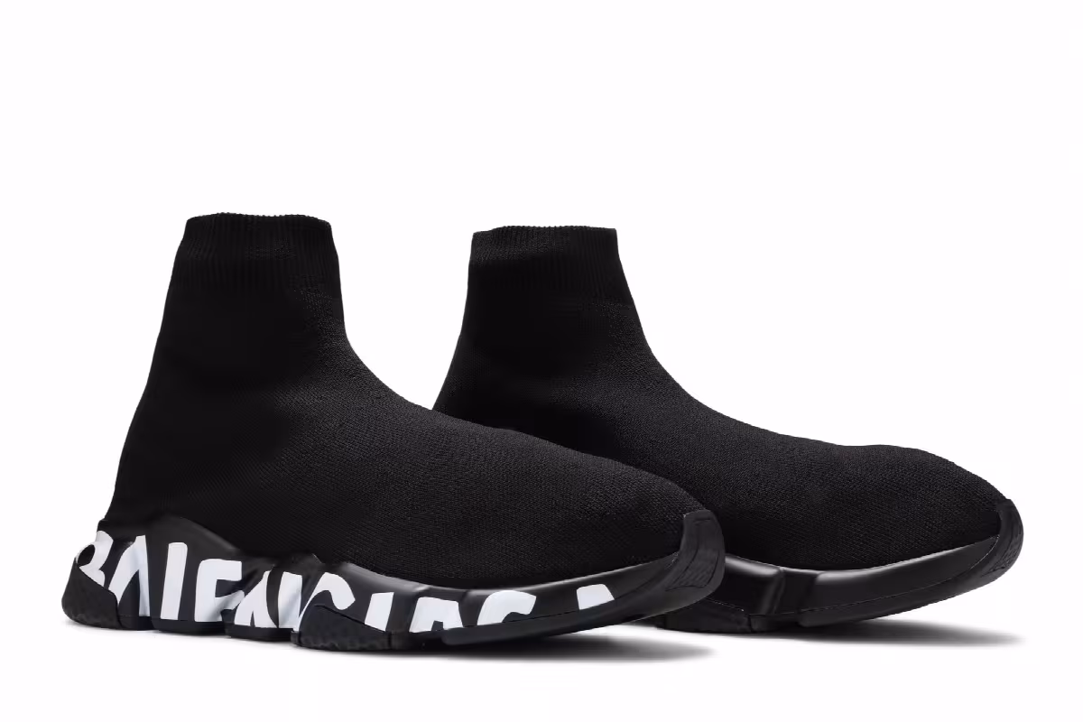 Balenciaga Speed Sneaker Midsole Graffiti - Black White, view 9