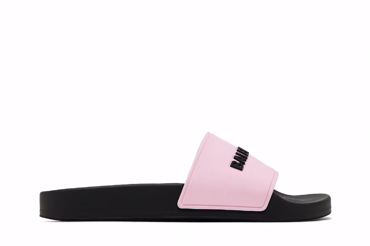 Balenciaga Women's Pool Slides Pink Black, view 2
