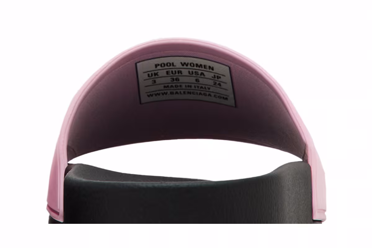 Balenciaga Women's Pool Slides Pink Black, view 8