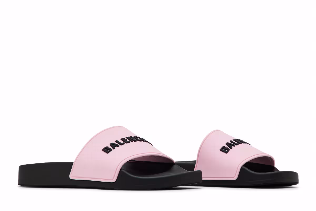 Balenciaga Women's Pool Slides Pink Black, view 9