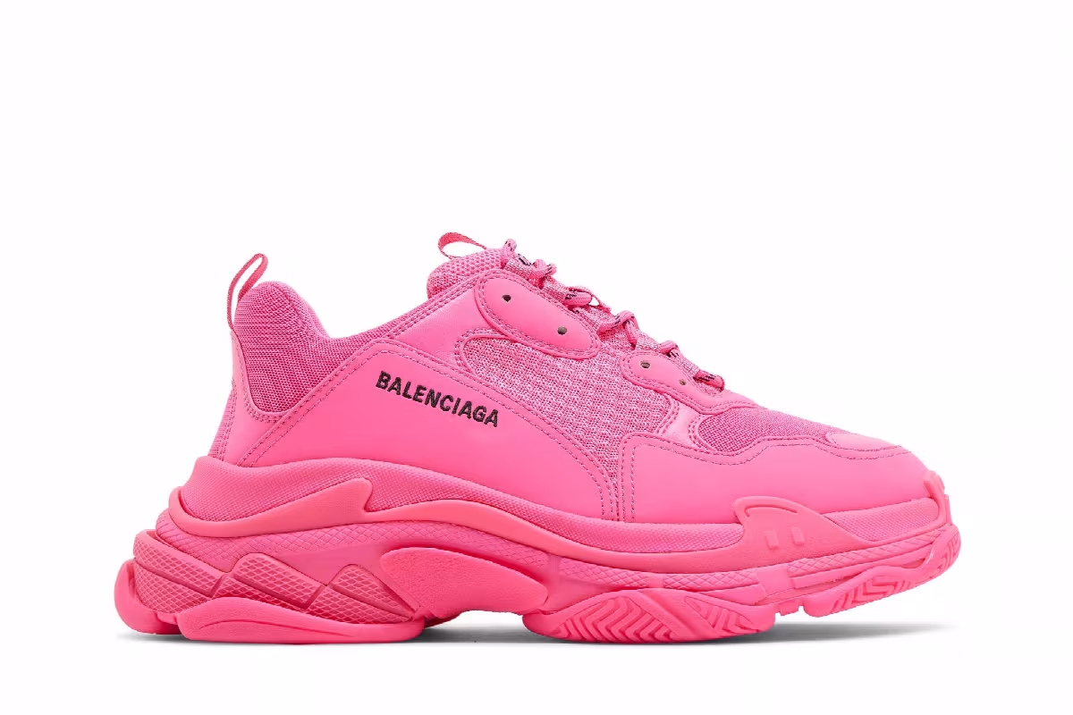 Balenciaga Triple S Sneaker Fluorescent Pink, view 2