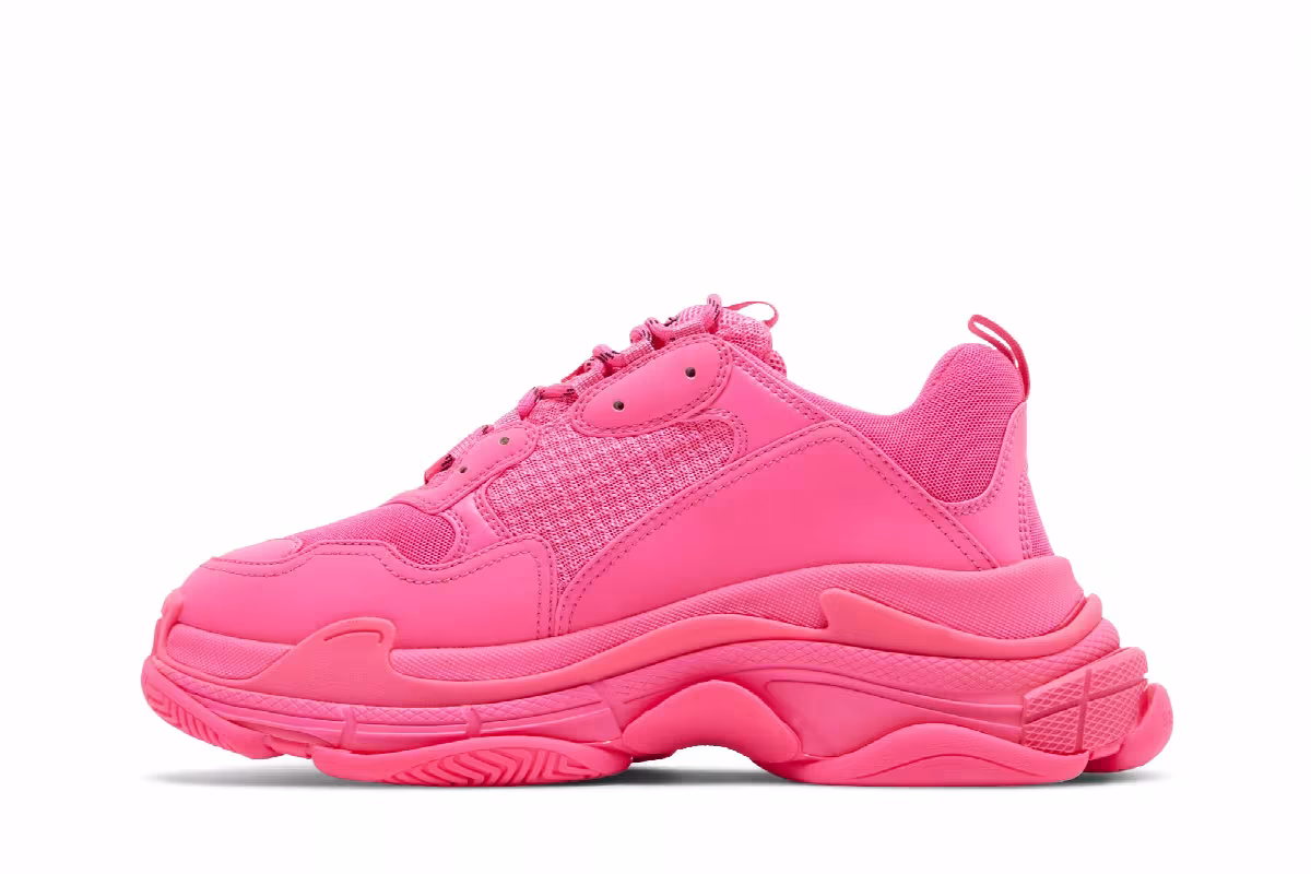 Balenciaga Triple S Sneaker Fluorescent Pink, view 4