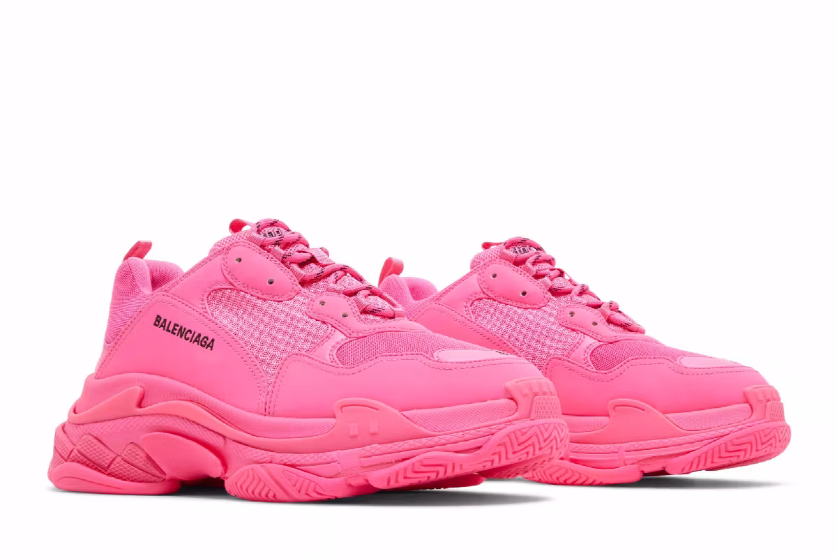 Balenciaga Triple S Sneaker Fluorescent Pink, view 9