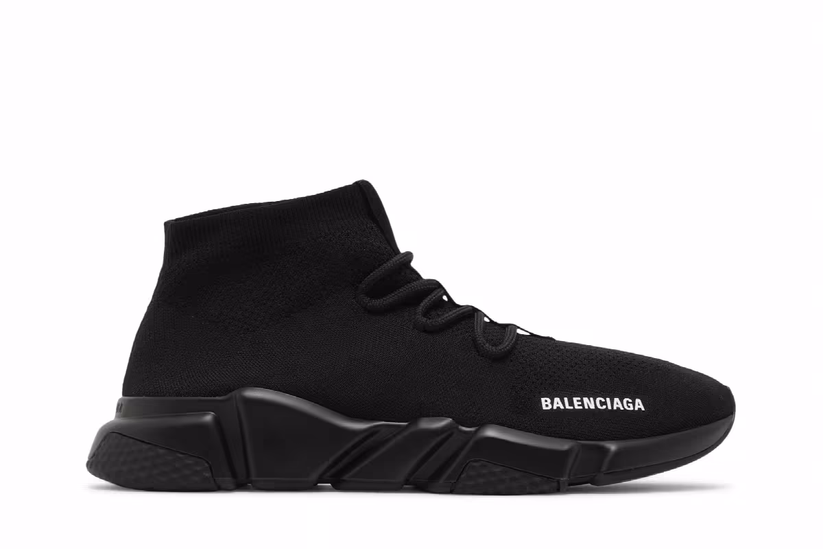 Balenciaga Speed Lace-Up Sneaker Black, view 2