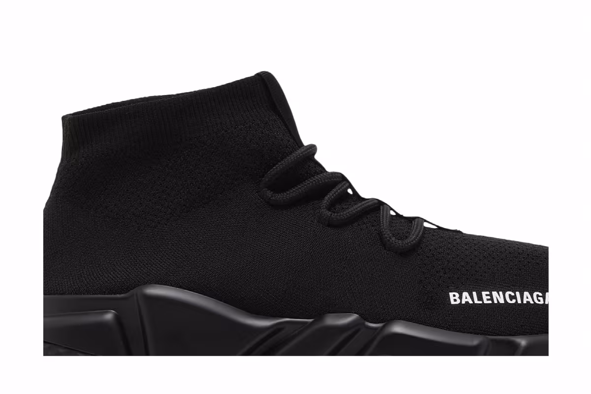 Balenciaga Speed Lace-Up Sneaker Black, view 3