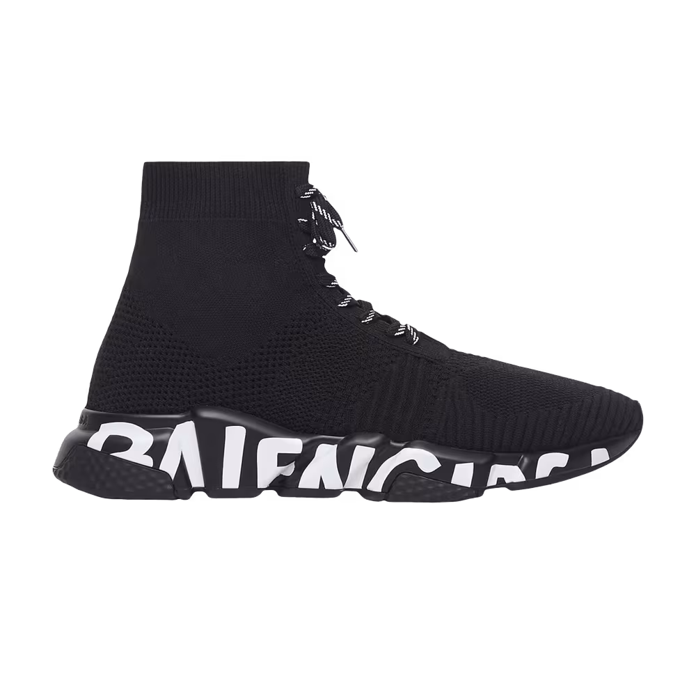 Balenciaga Speed Lace-Up Sneaker Graffiti - Black