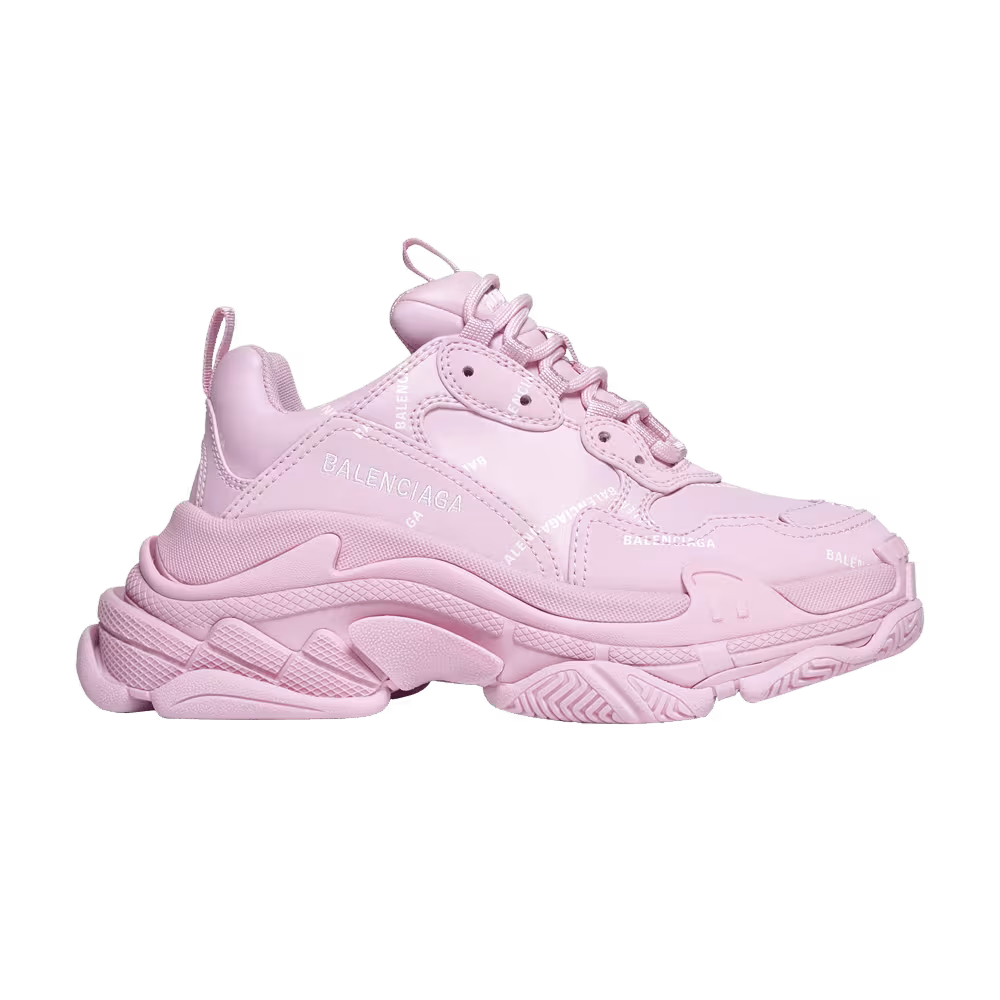 Balenciaga Women's Triple S Sneaker Allover Logo - Pink
