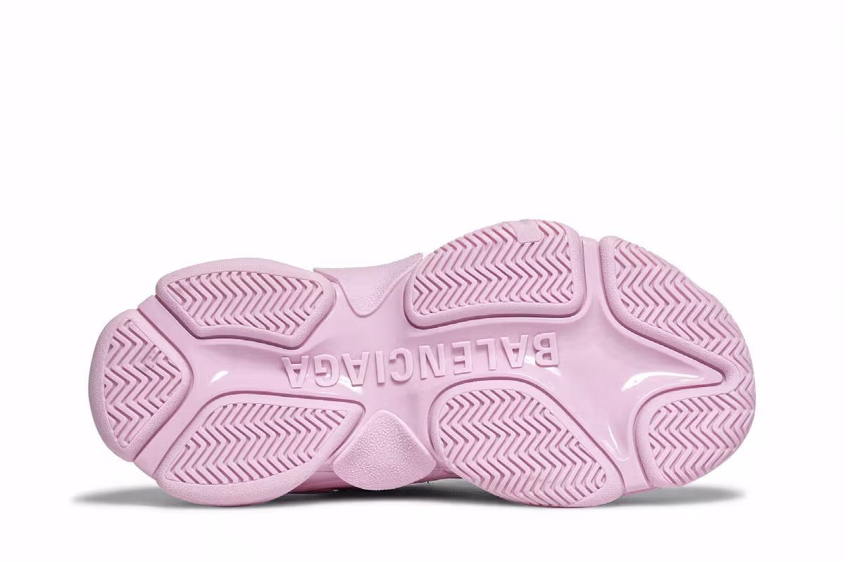 Balenciaga Women's Triple S Sneaker Allover Logo - Pink, view 5